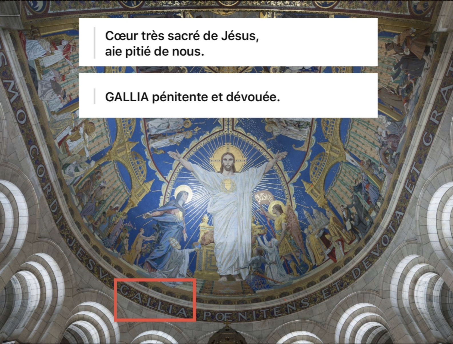 Gallia Pœnitens et Devota — Inscription monumentale
