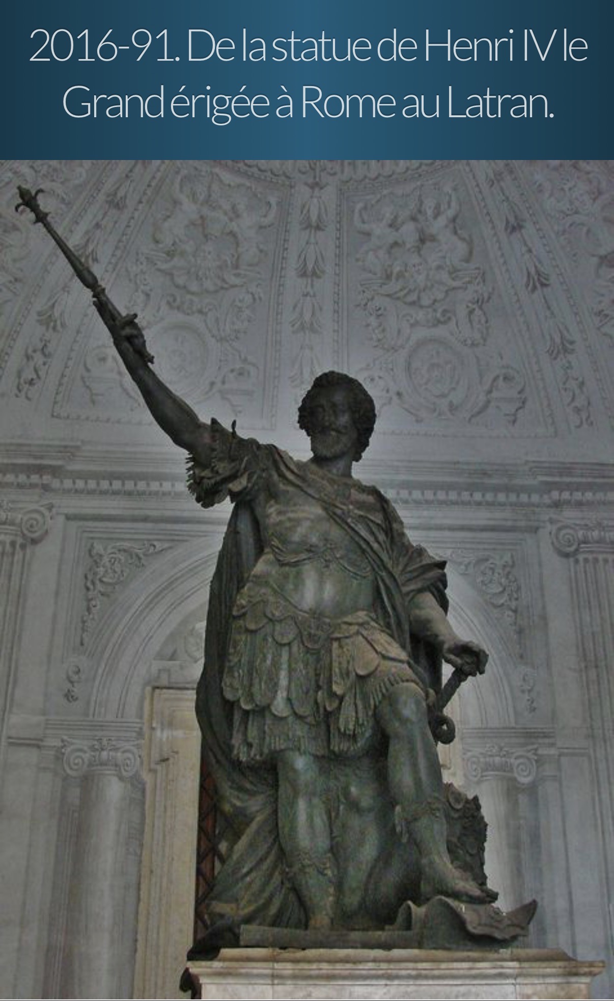Pro Felici Statu Galliae — Statue d'Henri IV — Saint-Jean-de-Latran, Rome